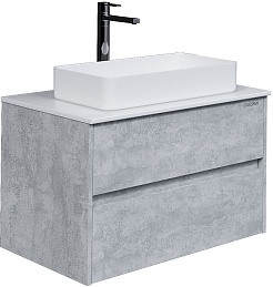 Grossman Мебель для ванной Эдванс 80 GR-3031 подвесная цемент светлый – фотография-4